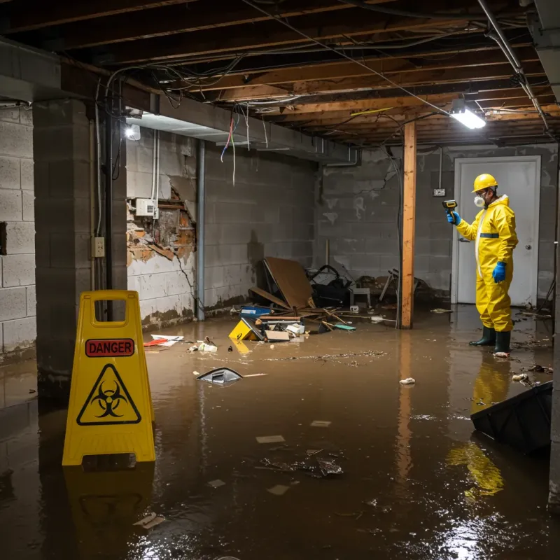 Flooded Basement Electrical Hazard in Stanley, NC Property