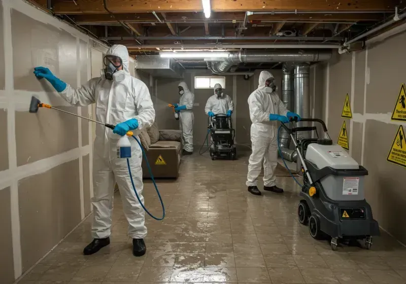 Basement Moisture Removal and Structural Drying process in Stanley, NC